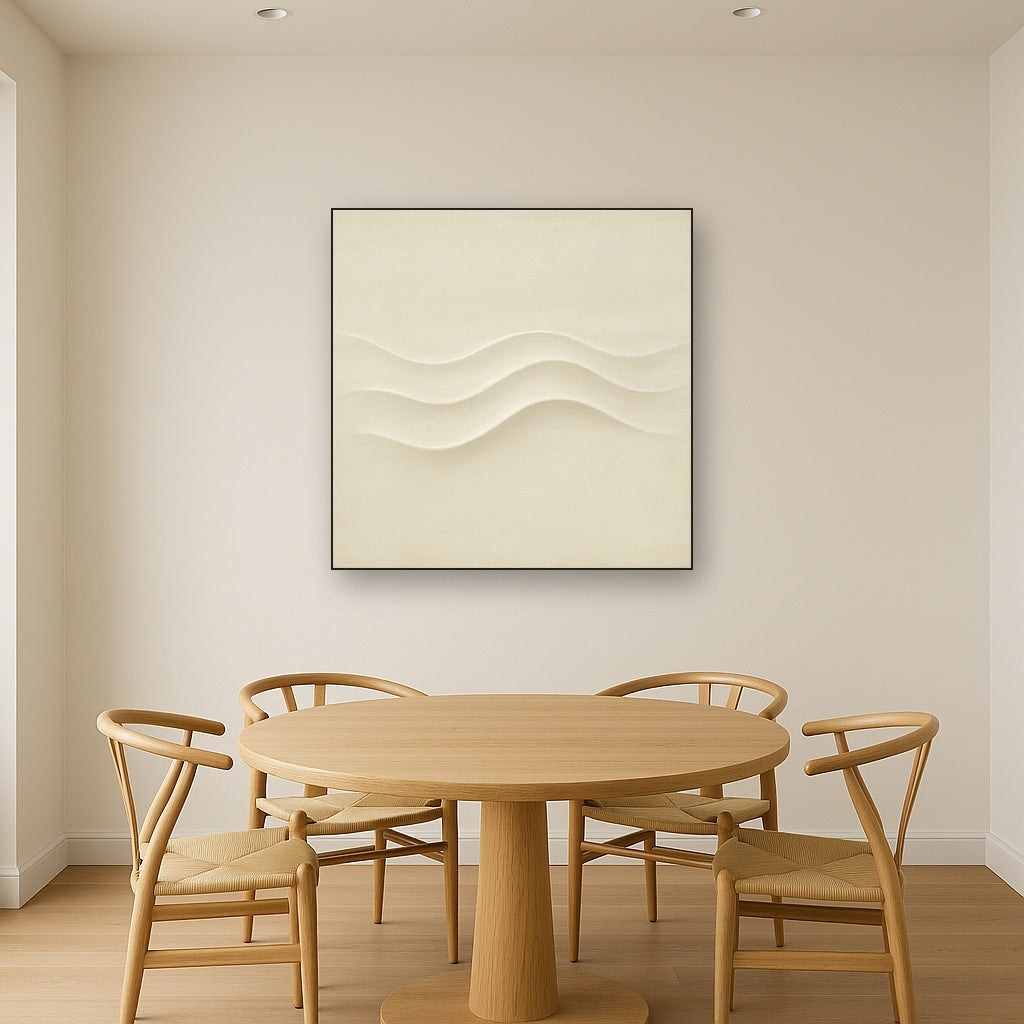 Monochrome Wave Relief No. 2 - Modern Fine Art Oil Painting - View 4