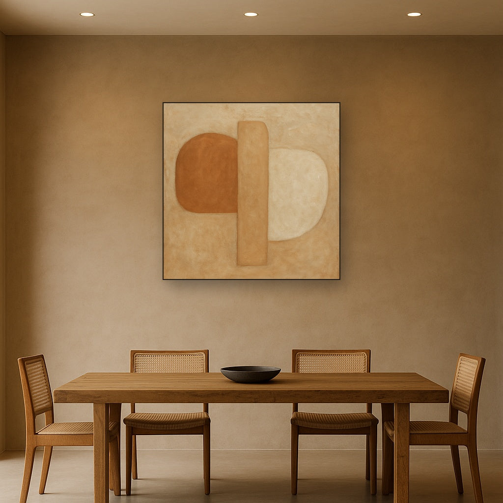 Earthy Terracotta & Weathered Plaster Wash No. 17 Oil Painting - View 4