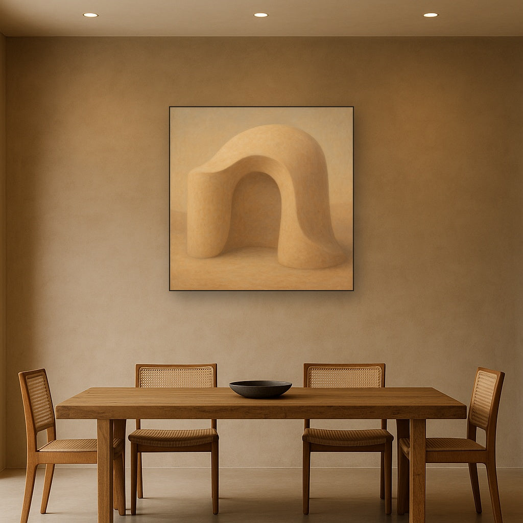 Soft Architectural Curve in Desert Bone No. 11 Oil Painting - View 4