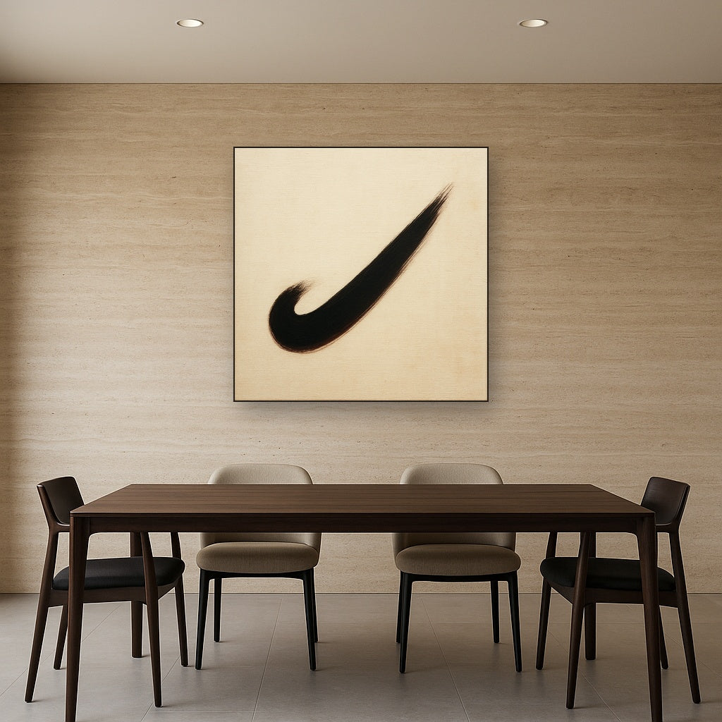 Monochrome Brushstroke Void No. 5 - Modern Fine Art Oil Painting - View 4