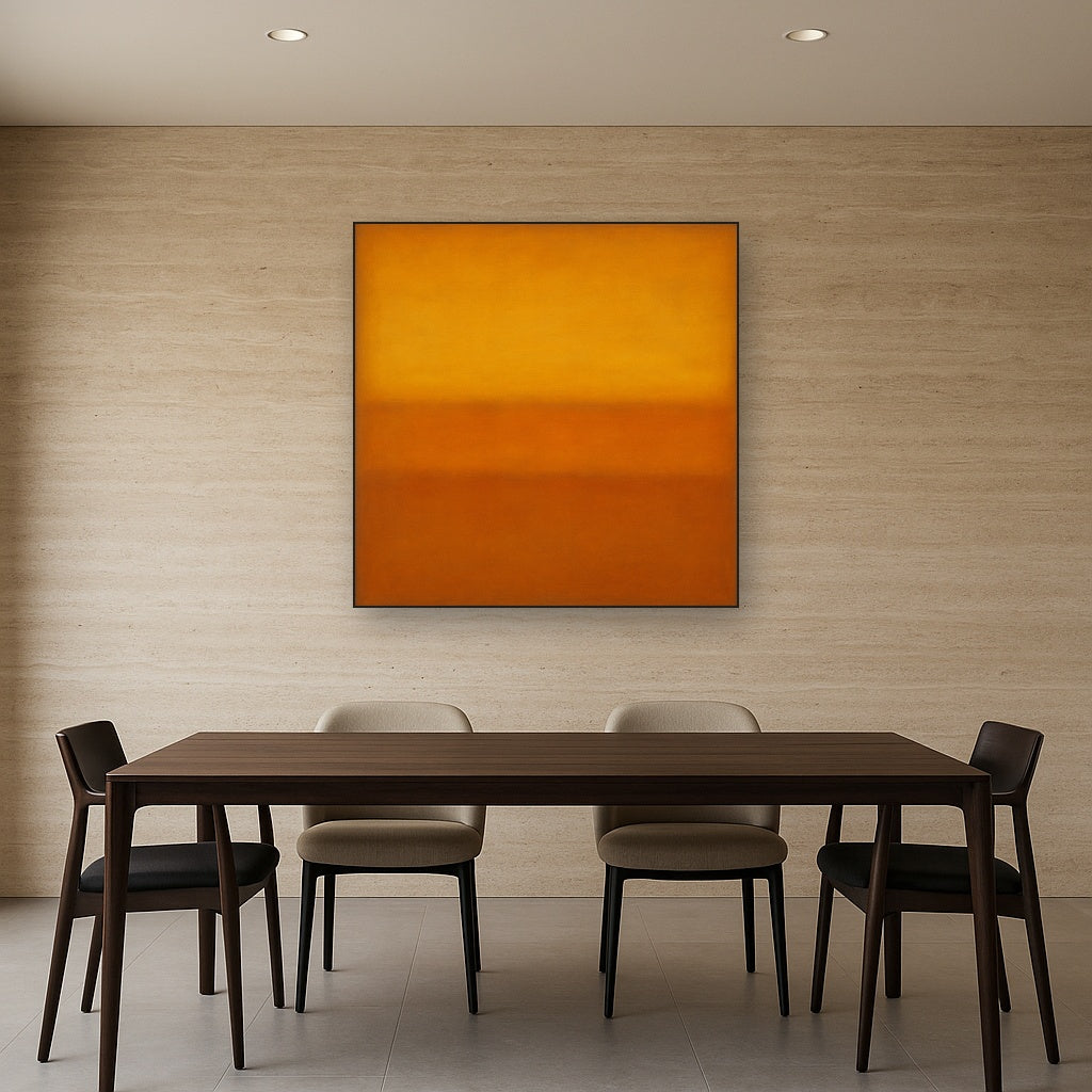 Warm Amber & Raw Sienna Sunset Meditation No. 23 Oil Painting - View 4