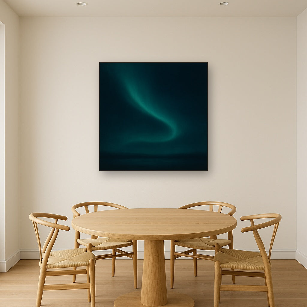 Aurora Borealis Veil in Deep Midnight Indigo No. 3 Oil Painting - View 4