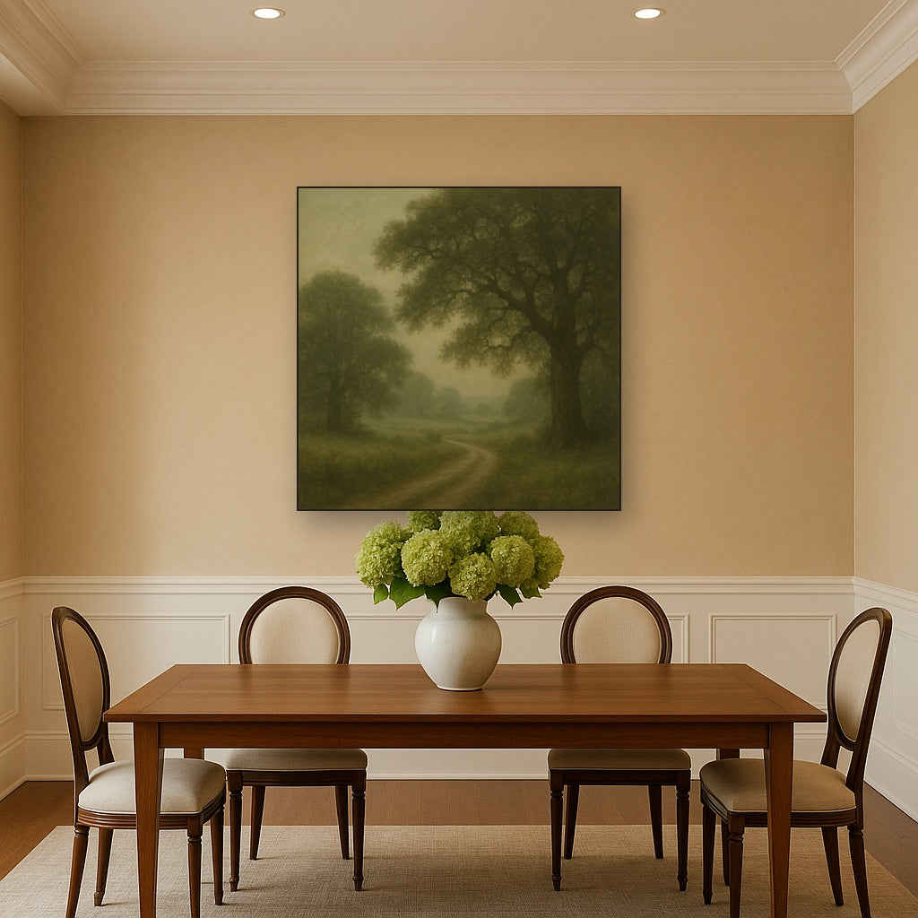 Misty English Countryside Lane No. 4 Oil Painting - View 4