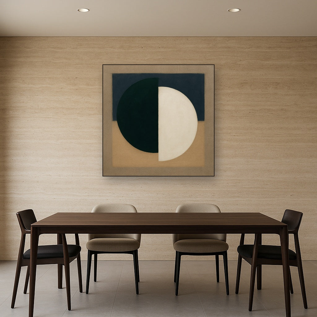 Forest Emerald & Chalk Interlock No. 6 - Modern Fine Art Oil Painting - View 4