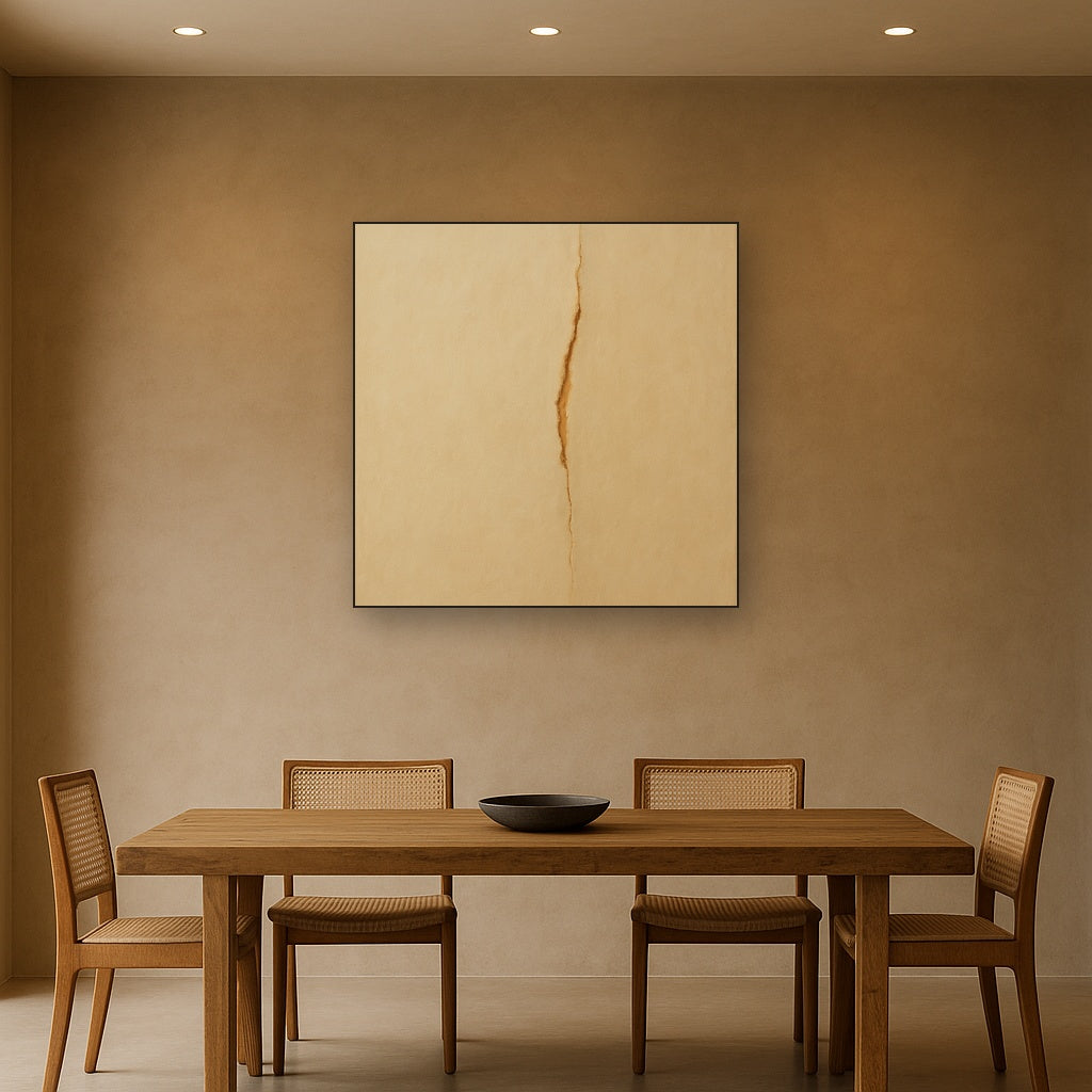 Tactile Stucco & Ochre Rift No. 9 - Modern Fine Art Oil Painting - View 4
