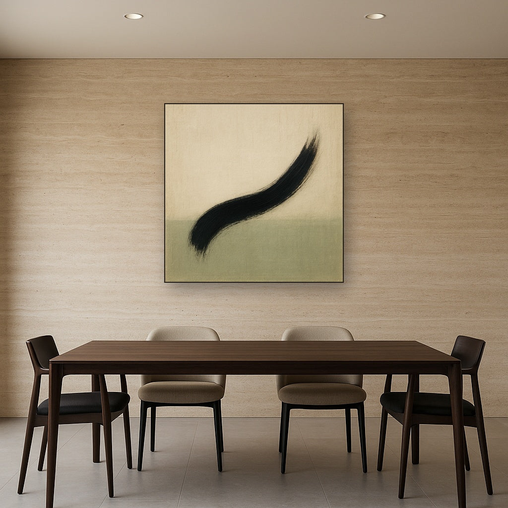 Monochrome Brushstroke Void No. 5 - Modern Fine Art Oil Painting - View 4