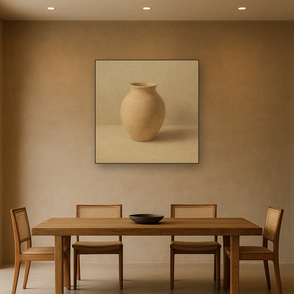 Organic Clay Vessel & Solitary Shadow No. 19 Oil Painting - View 4