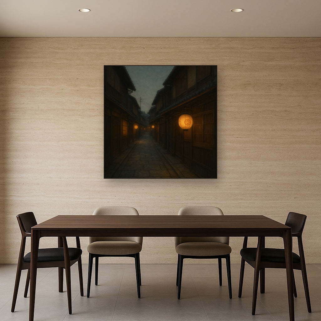 Old Kyoto Gion Alley in Soft Lantern Light No. 11 Oil Painting - View 4