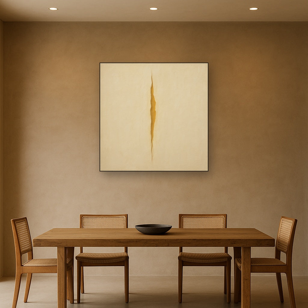 Tactile Stucco & Ochre Rift No. 9 - Modern Fine Art Oil Painting - View 4