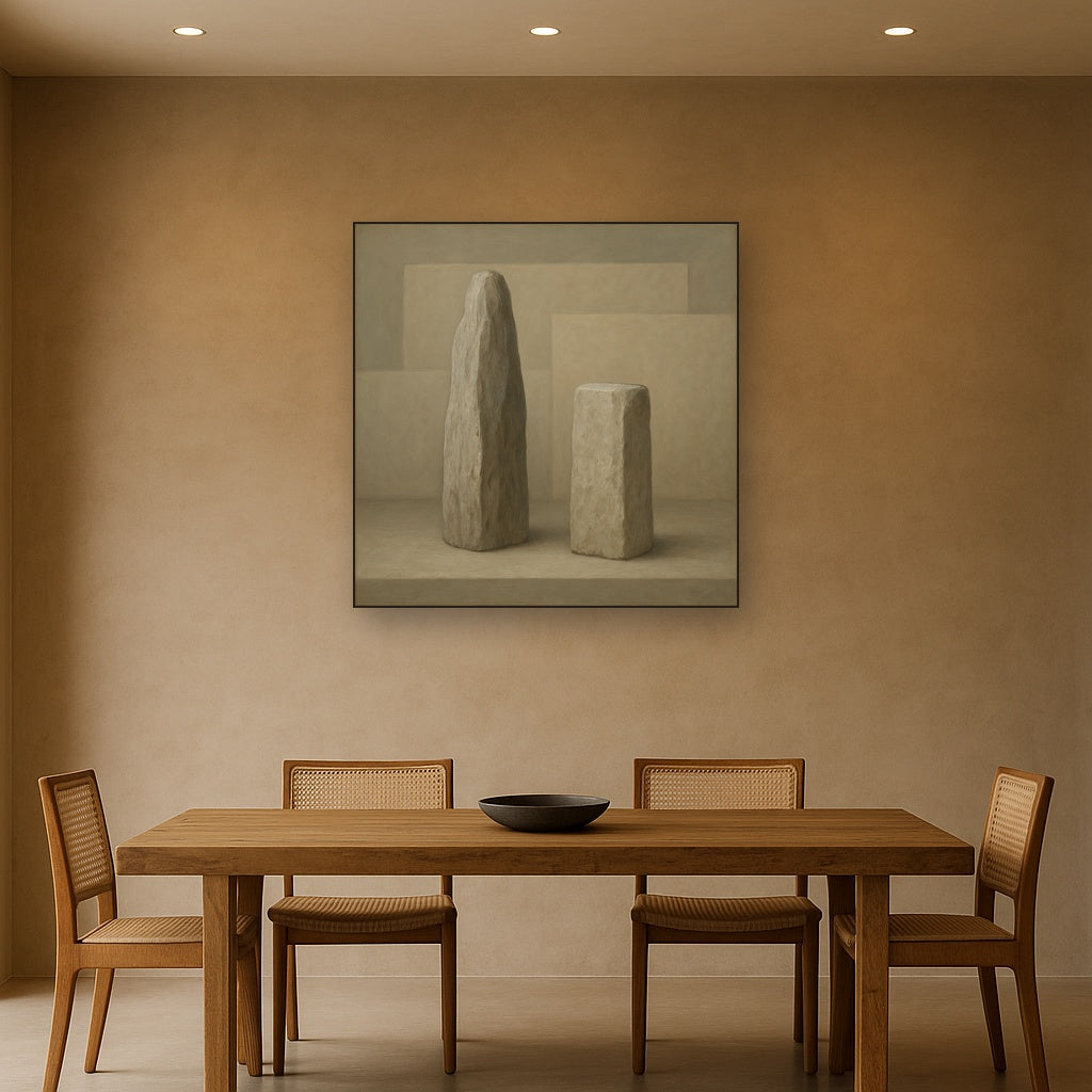 Driftwood Grey & Weathered Stone Monolith No. 10 Oil Painting - View 4