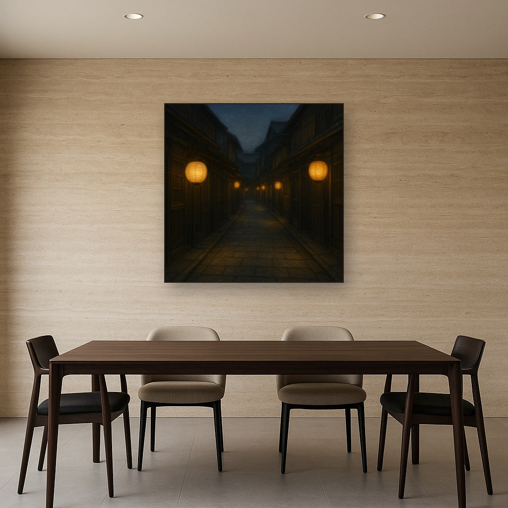 Old Kyoto Gion Alley in Soft Lantern Light No. 9 Oil Painting - View 4