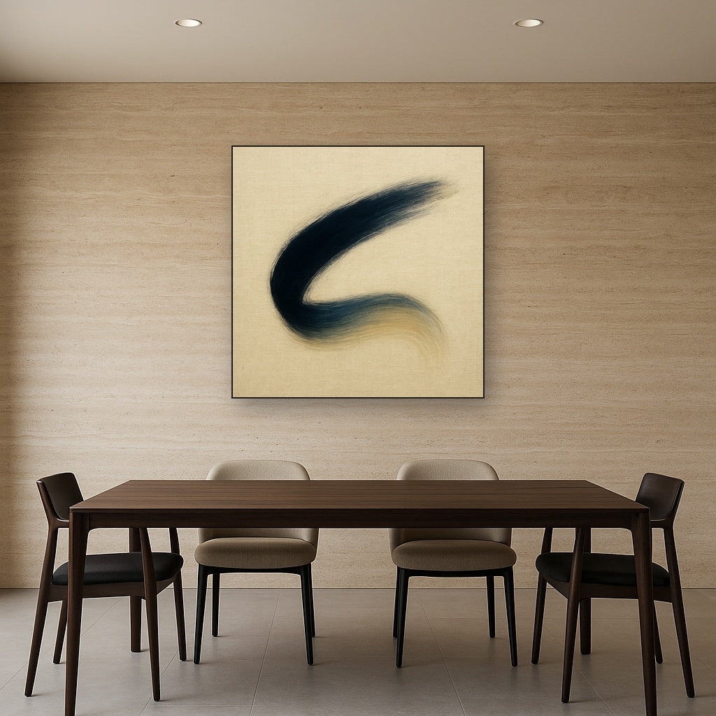 Monochrome Brushstroke Void No. 5 - Modern Fine Art Oil Painting - View 4