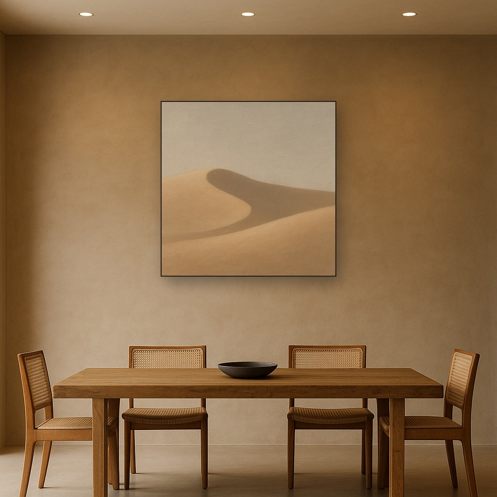 Muted Desert Dune Geometry No. 8 - Modern Fine Art Oil Painting - View 4