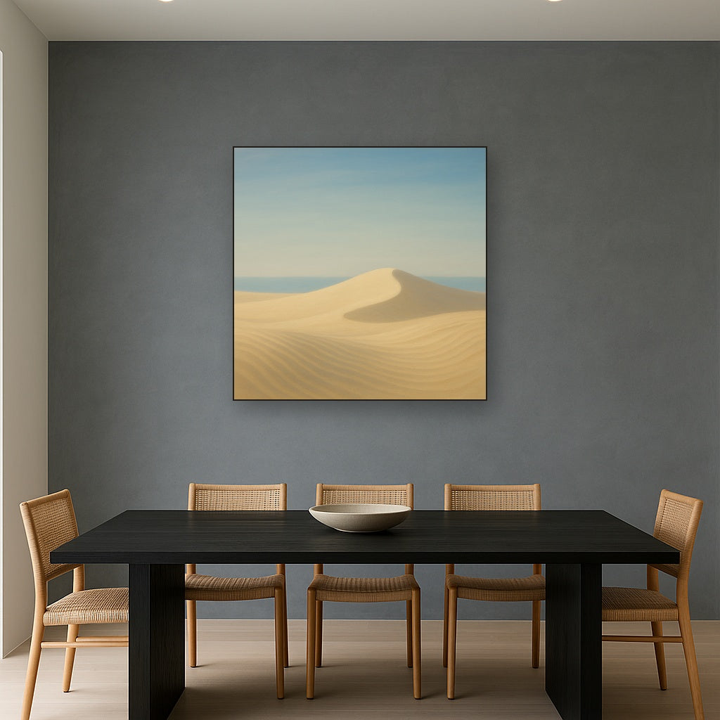 Minimalist Sand Dunes under Expansive Sky No. 4 Fine Art Oil Painting - View 4
