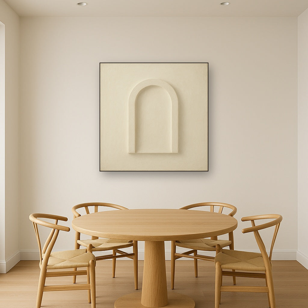 Textured Monolithic Plaster Arch No. 9 - Modern Fine Art Oil Painting - View 4