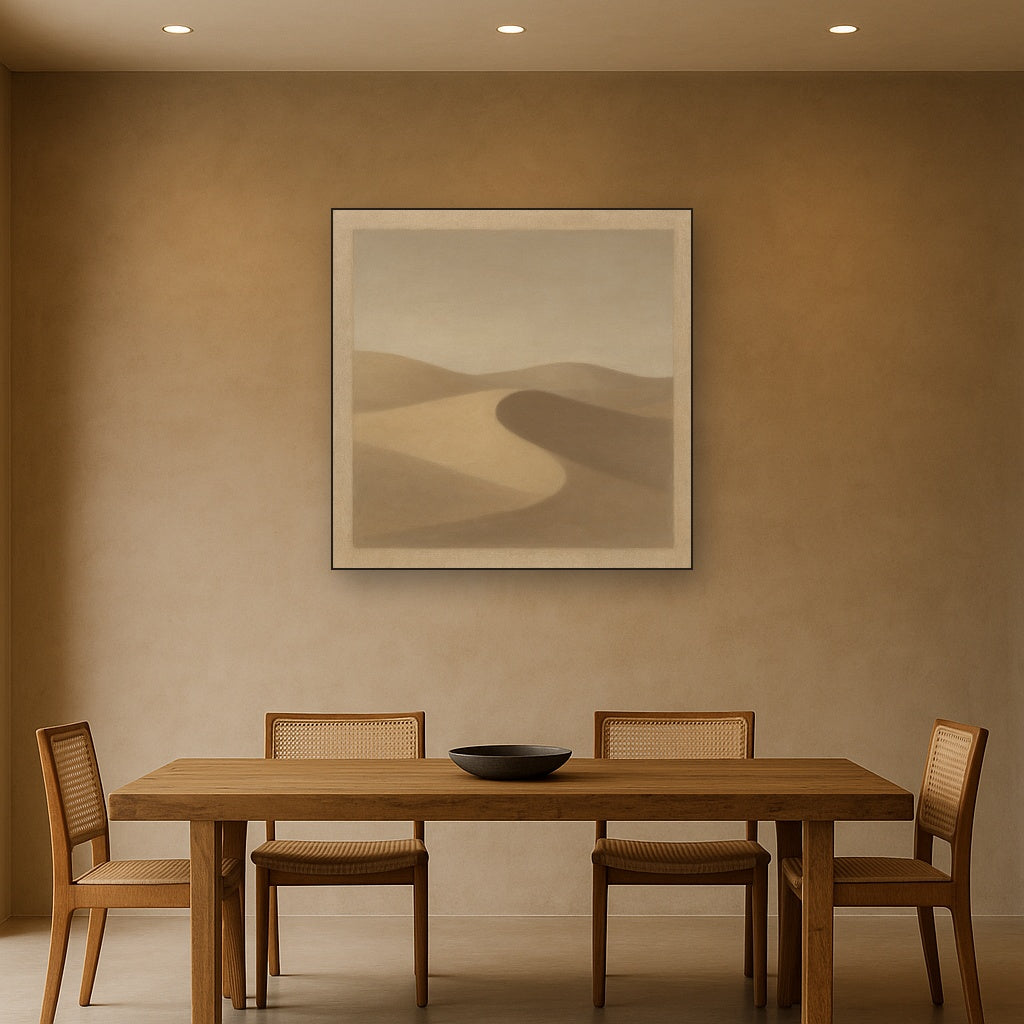 Muted Desert Dune Geometry No. 8 - Modern Fine Art Oil Painting - View 4