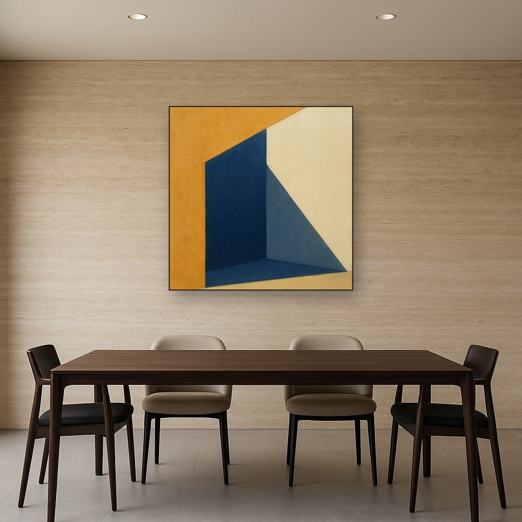 Sun & Shadow Architectural Facade Geometry No. 4 Fine Art Oil Painting - View 4