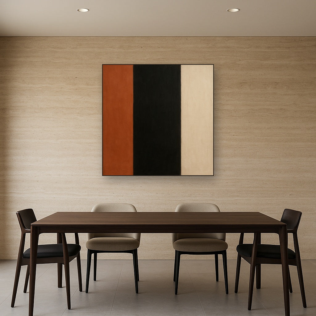Deep Charcoal & Bone Monolith No. 1 - Modern Fine Art Oil Painting - View 4