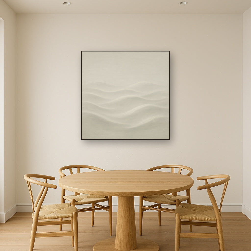 Monochrome Wave Relief No. 2 - Modern Fine Art Oil Painting - View 4