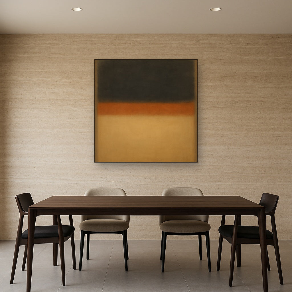Charcoal Slate & Burnished Copper Horizon No. 6 Oil Painting - View 4