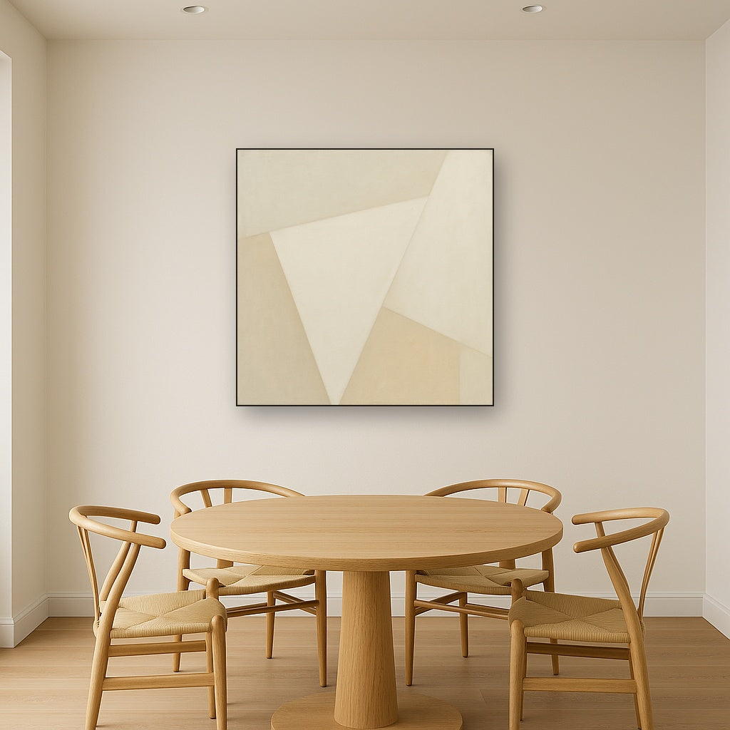 Architectural Stucco Geometry No. 3 - Modern Fine Art Oil Painting - View 4
