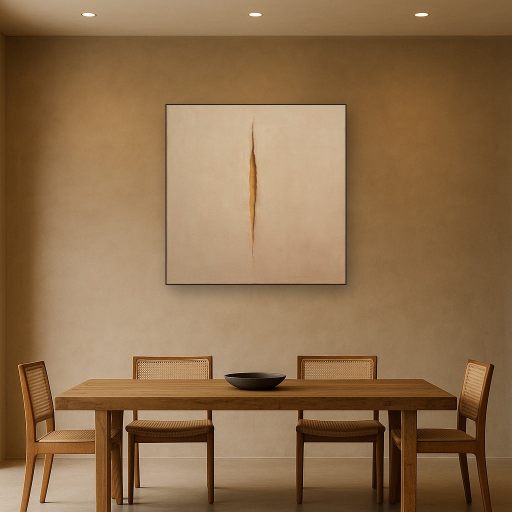 Tactile Stucco & Ochre Rift No. 9 - Modern Fine Art Oil Painting - View 4