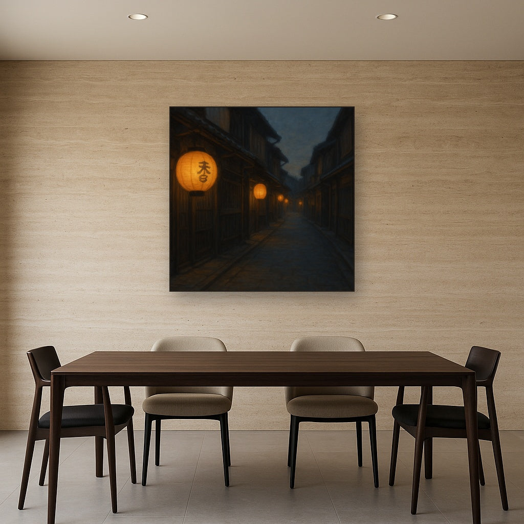 Old Kyoto Gion Alley in Soft Lantern Light No. 15 Oil Painting - View 4