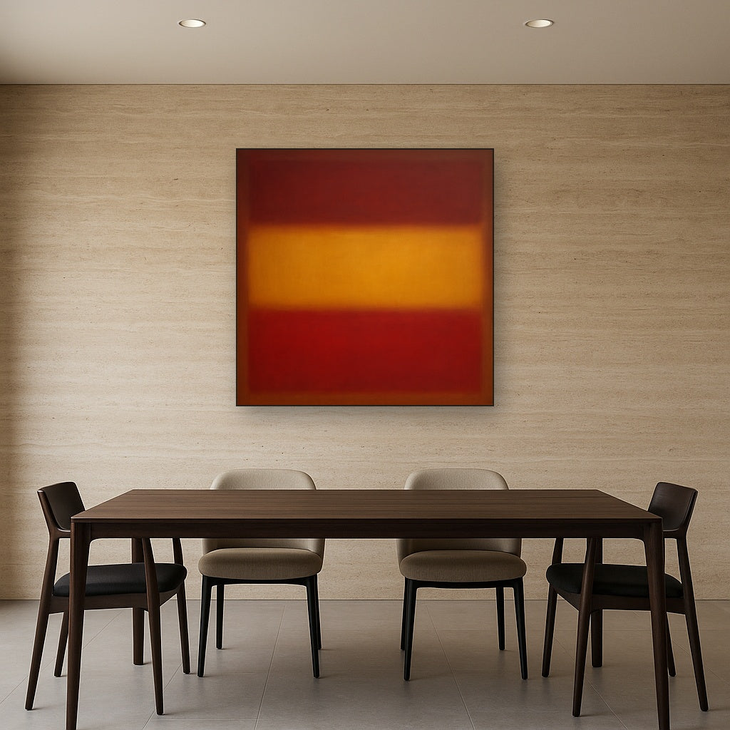 Crimson Burgundy & Saffron Gold Color Vibrations No. 21 Oil Painting - View 4
