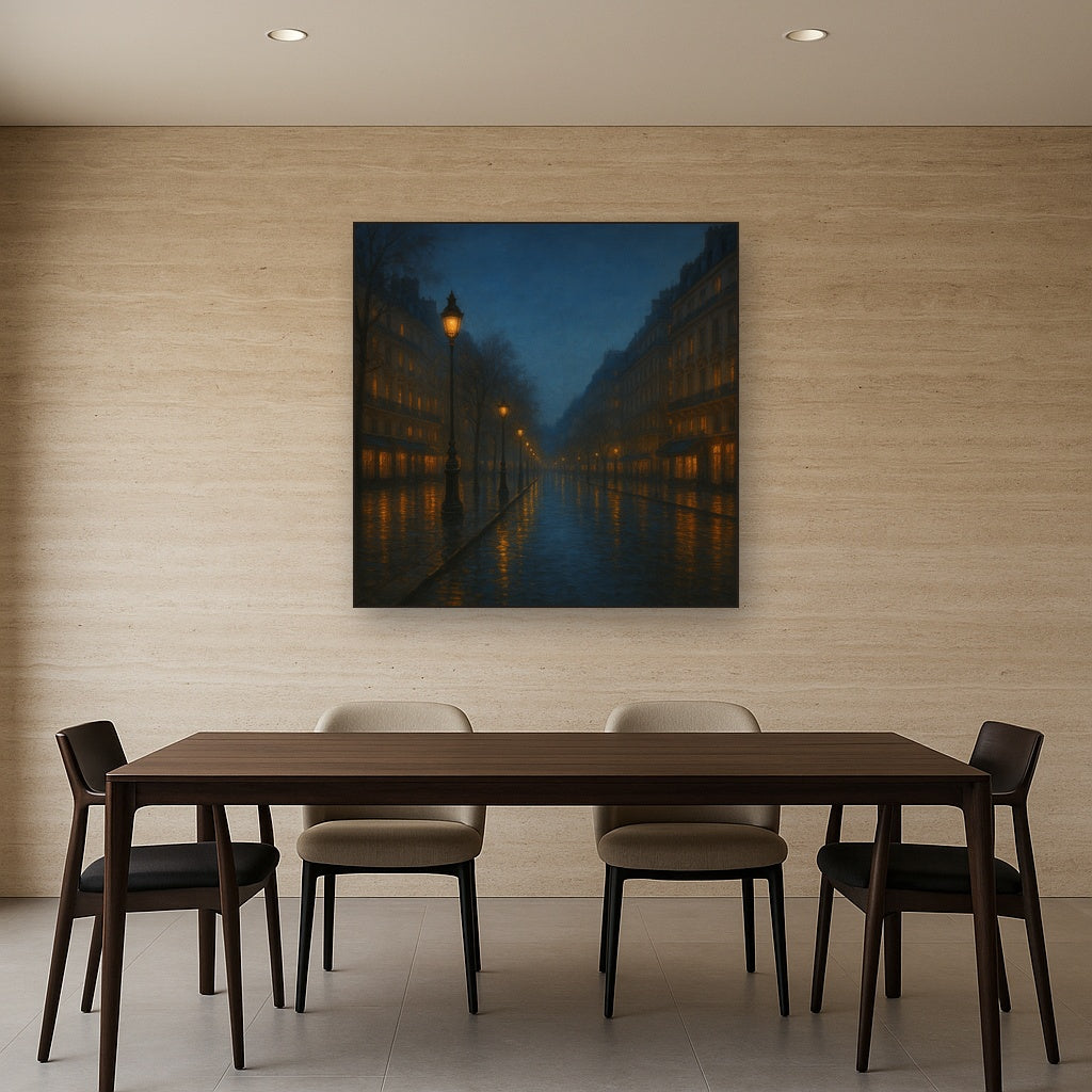 Rainy Parisian Boulevard at Twilight No. 14 Oil Painting - View 4