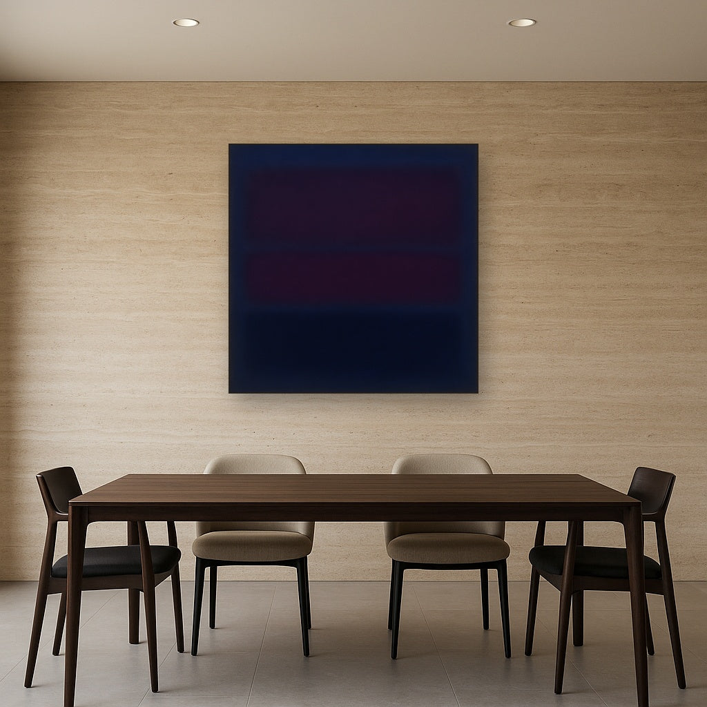 Deep Indigo & Midnight Plum Ambient Field No. 27 Oil Painting - View 4