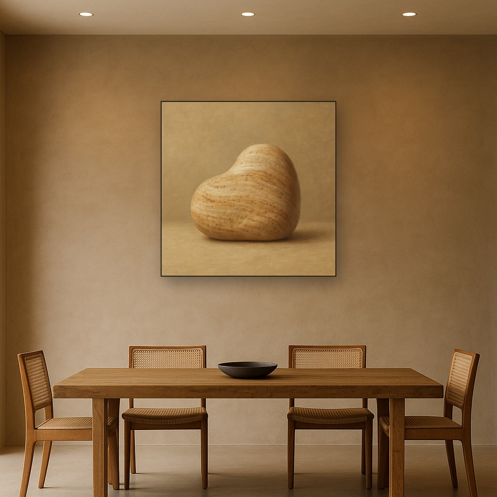 Zen Stone & Warm Grey Void No. 5 - Modern Fine Art Oil Painting - View 4
