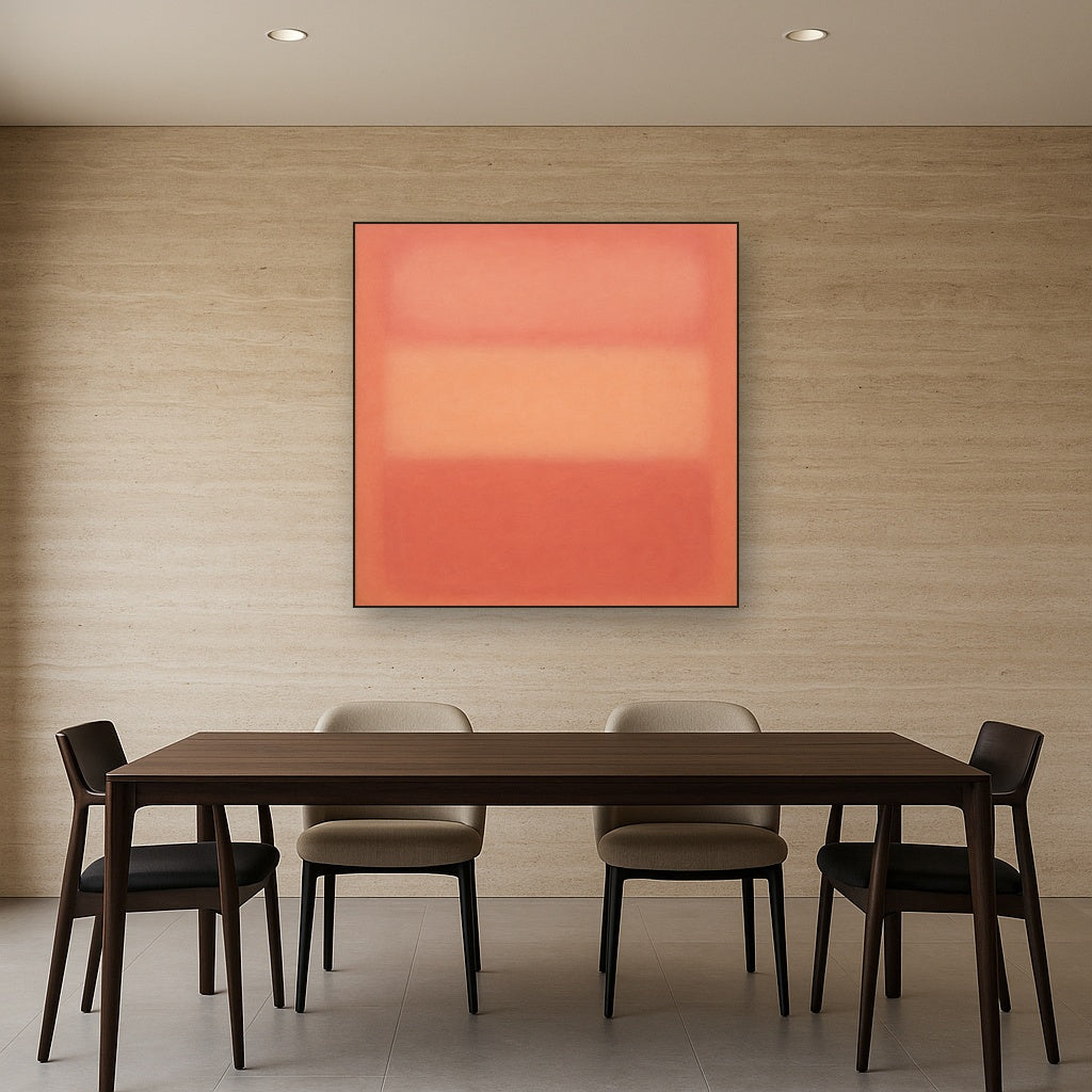 Blush Rose & Dusky Terracotta Ambient Glow No. 14 Oil Painting - View 4