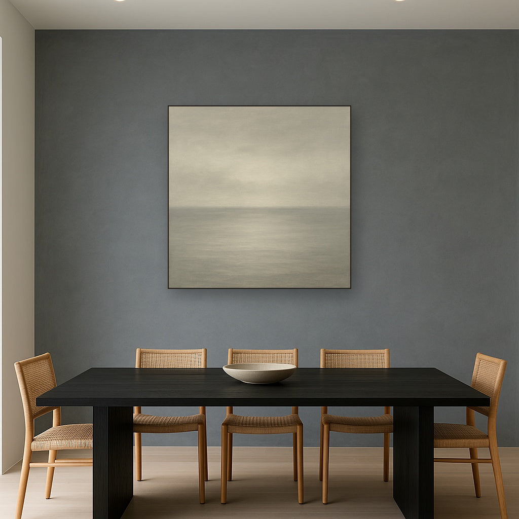 Monochrome Ocean Silence No. 5 - Modern Fine Art Oil Painting - View 4