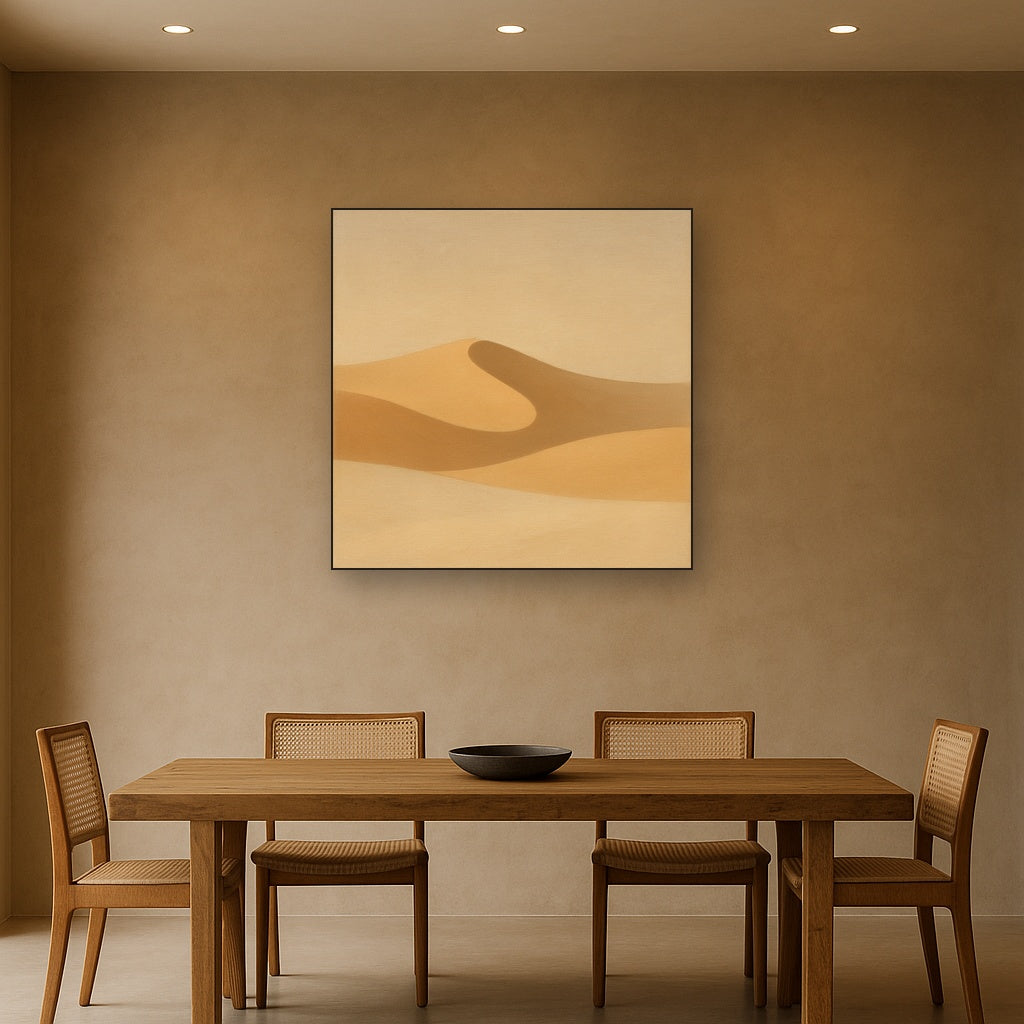 Muted Desert Dune Geometry No. 8 - Modern Fine Art Oil Painting - View 4