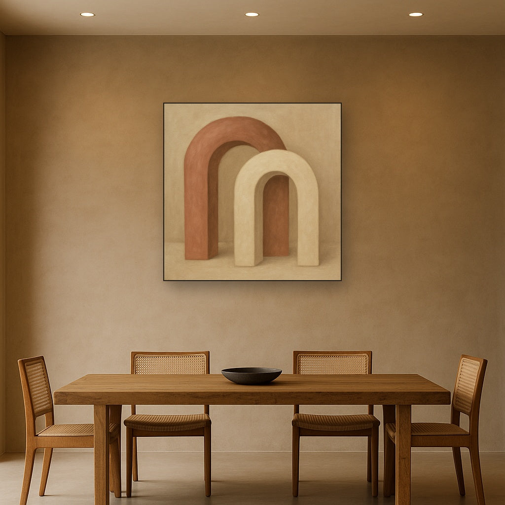 Minimalist Japandi Archways No. 10 - Modern Fine Art Oil Painting - View 4