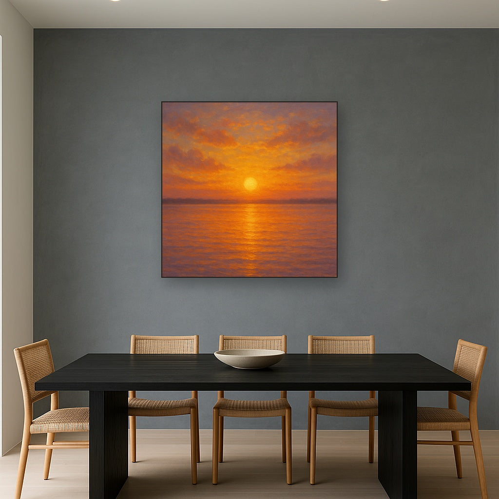 Sunset Glow on Warm Tidal Basin Waters No. 9 Fine Art Oil Painting - View 4