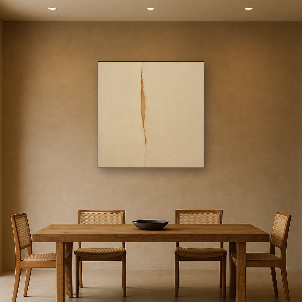Tactile Stucco & Ochre Rift No. 9 - Modern Fine Art Oil Painting - View 4