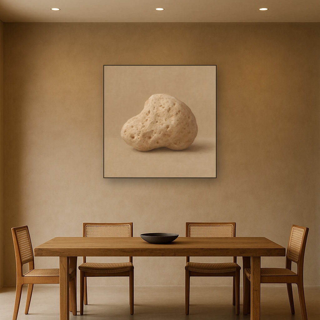 Zen Stone & Warm Grey Void No. 5 - Modern Fine Art Oil Painting - View 4