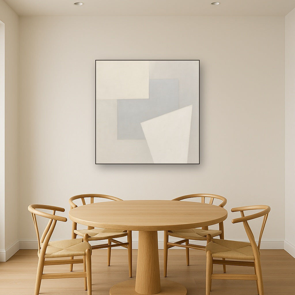 Architectural Stucco Geometry No. 3 - Modern Fine Art Oil Painting - View 4