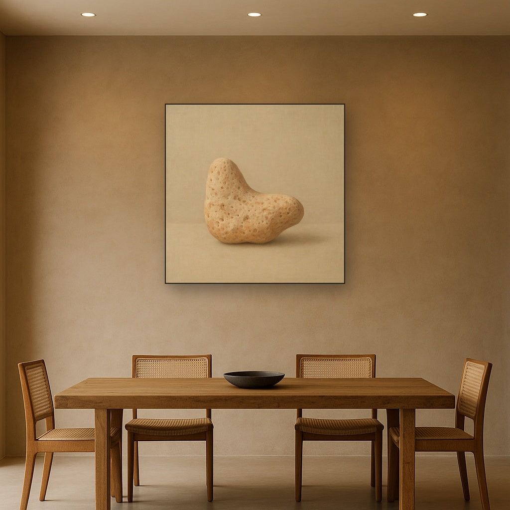Zen Stone & Warm Grey Void No. 5 - Modern Fine Art Oil Painting - View 4
