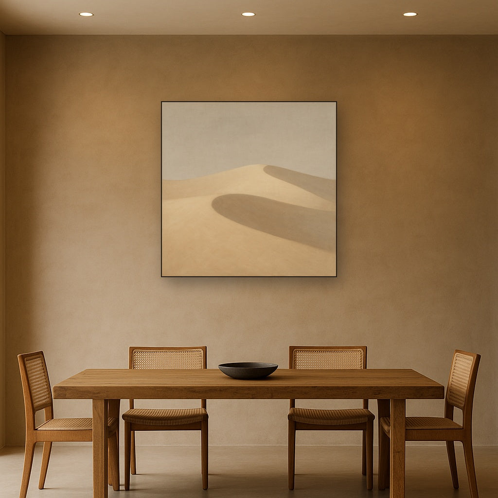 Muted Desert Dune Geometry No. 8 - Modern Fine Art Oil Painting - View 4