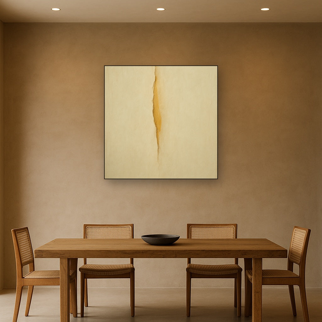 Tactile Stucco & Ochre Rift No. 9 - Modern Fine Art Oil Painting - View 4