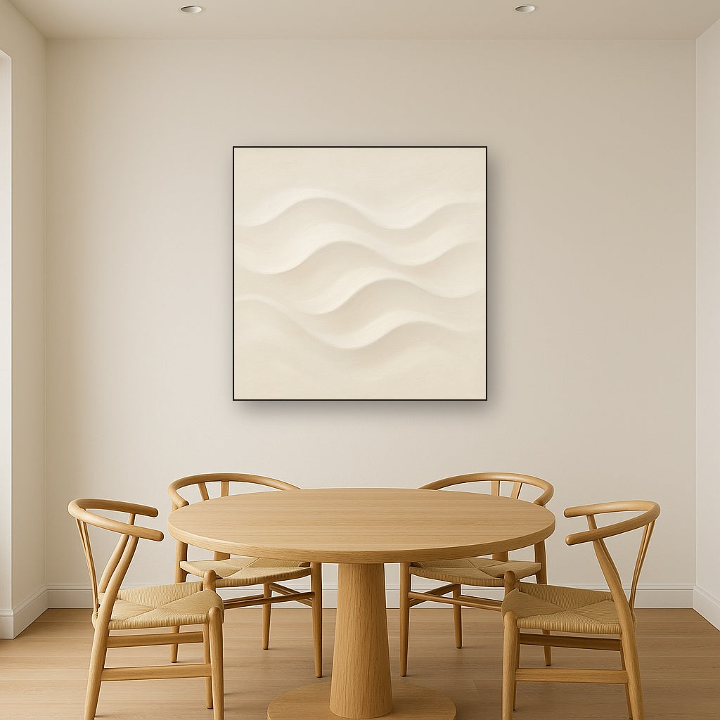 Monochrome Wave Relief No. 2 - Modern Fine Art Oil Painting - View 4