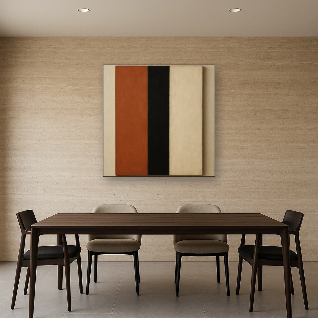 Deep Charcoal & Bone Monolith No. 1 - Modern Fine Art Oil Painting - View 4