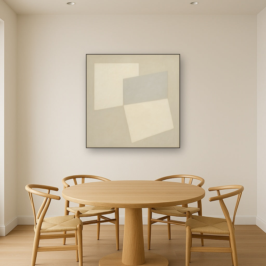 Architectural Stucco Geometry No. 3 - Modern Fine Art Oil Painting - View 4