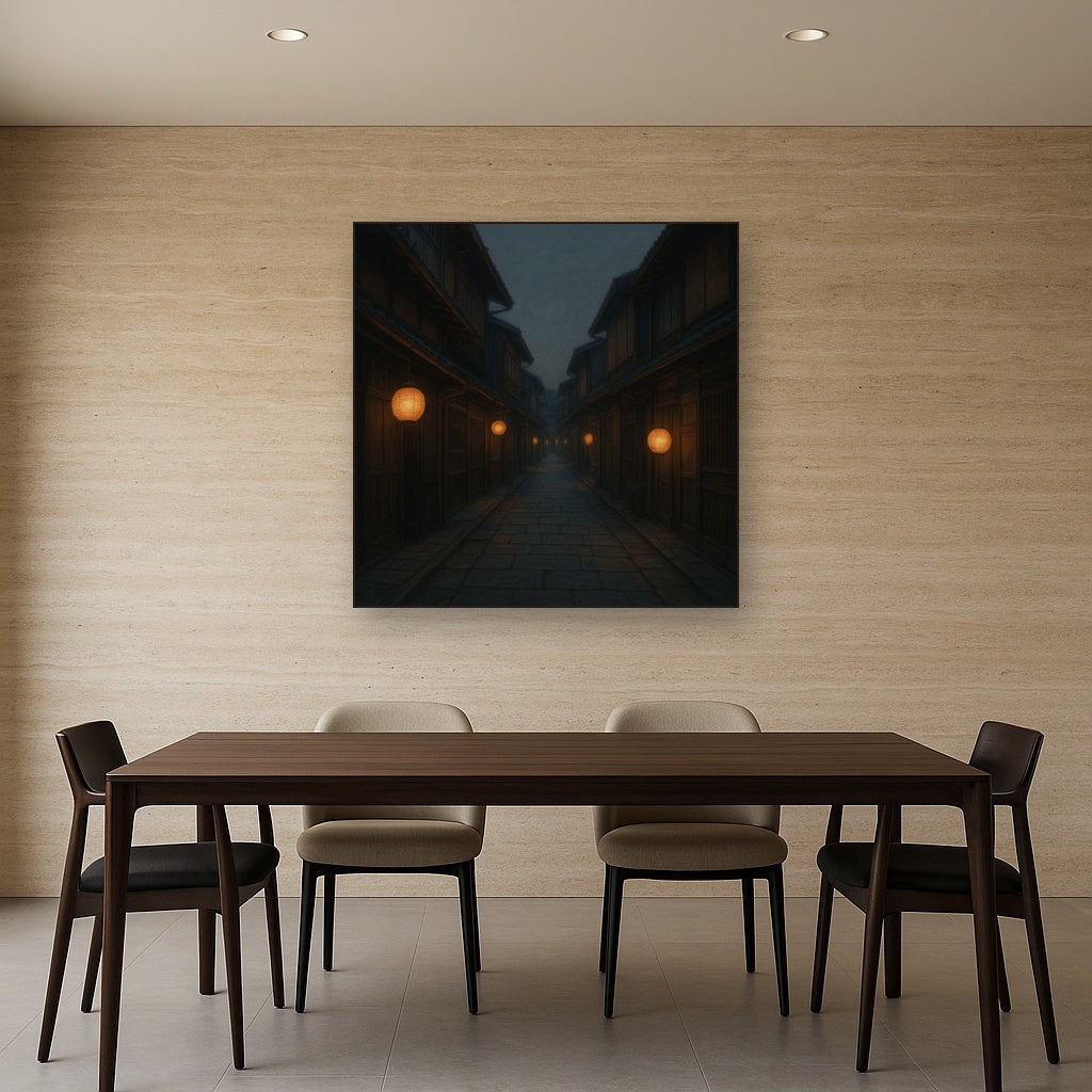 Old Kyoto Gion Alley in Soft Lantern Light No. 8 Oil Painting - View 4
