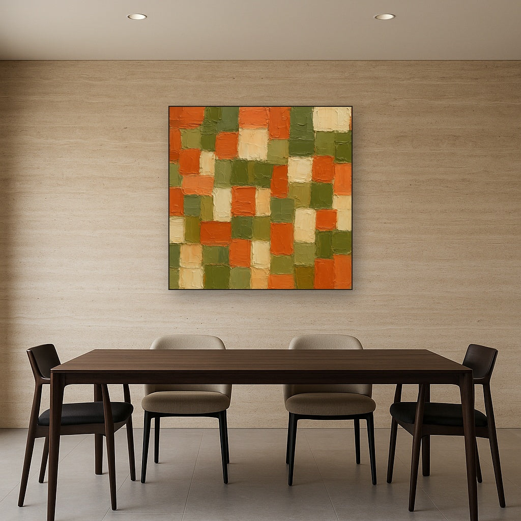 Terrazzo Cadence Horizontal Abstract Oil Painting - View 4