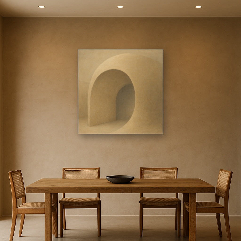 Soft Architectural Curve in Desert Bone No. 16 Oil Painting - View 4
