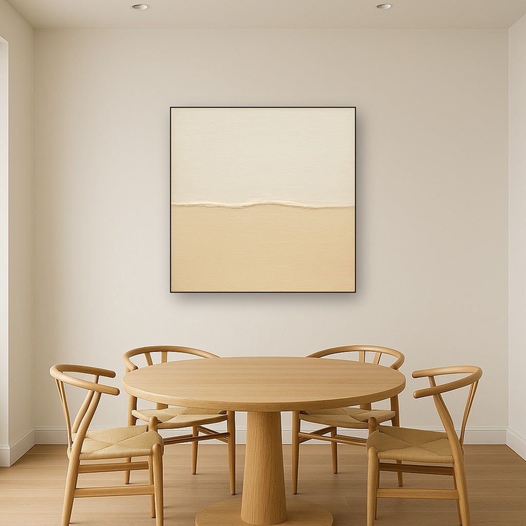 Minimalist White Horizon Band No. 7 - Modern Fine Art Oil Painting - View 4