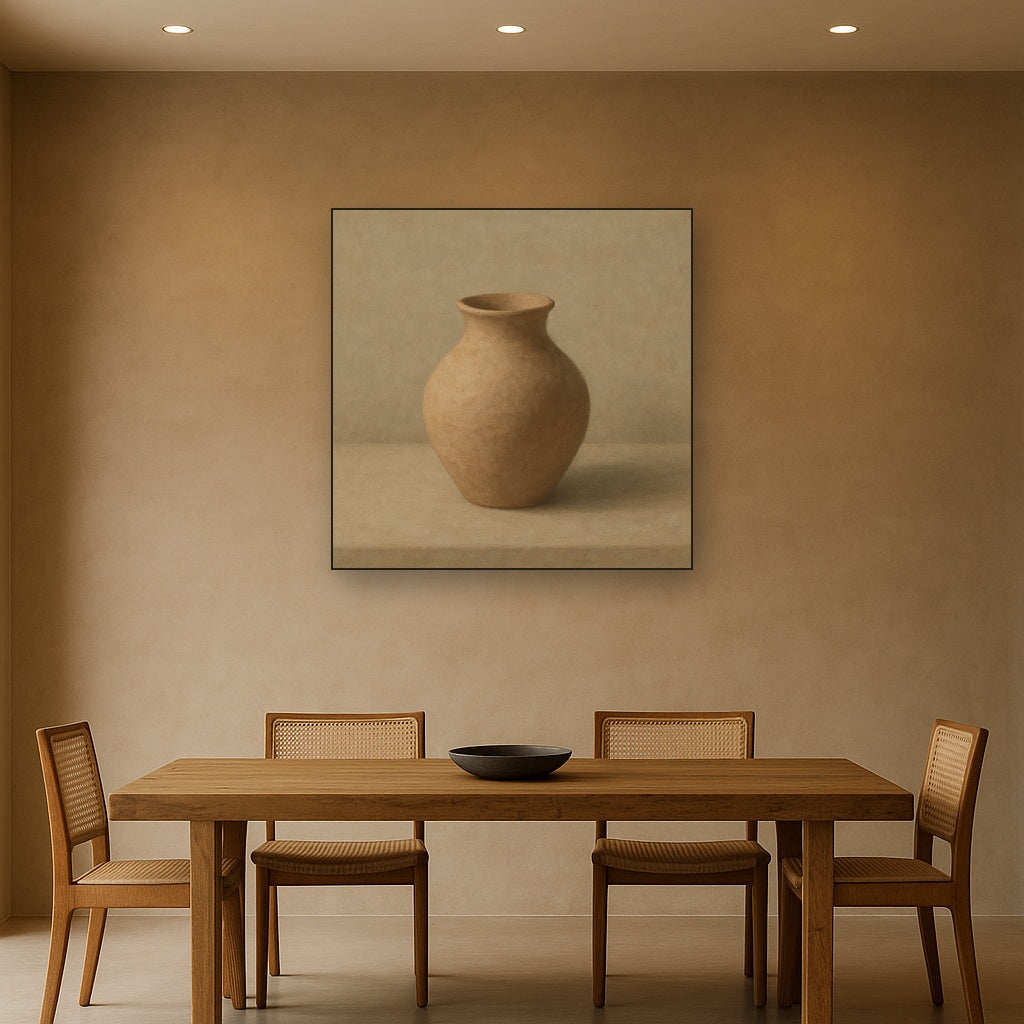 Organic Clay Vessel & Solitary Shadow No. 13 Oil Painting - View 4